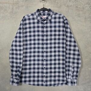 Johnnie-O Brian Hangin Out Flannel Shirt Mens XL Twilight Blue check plaid